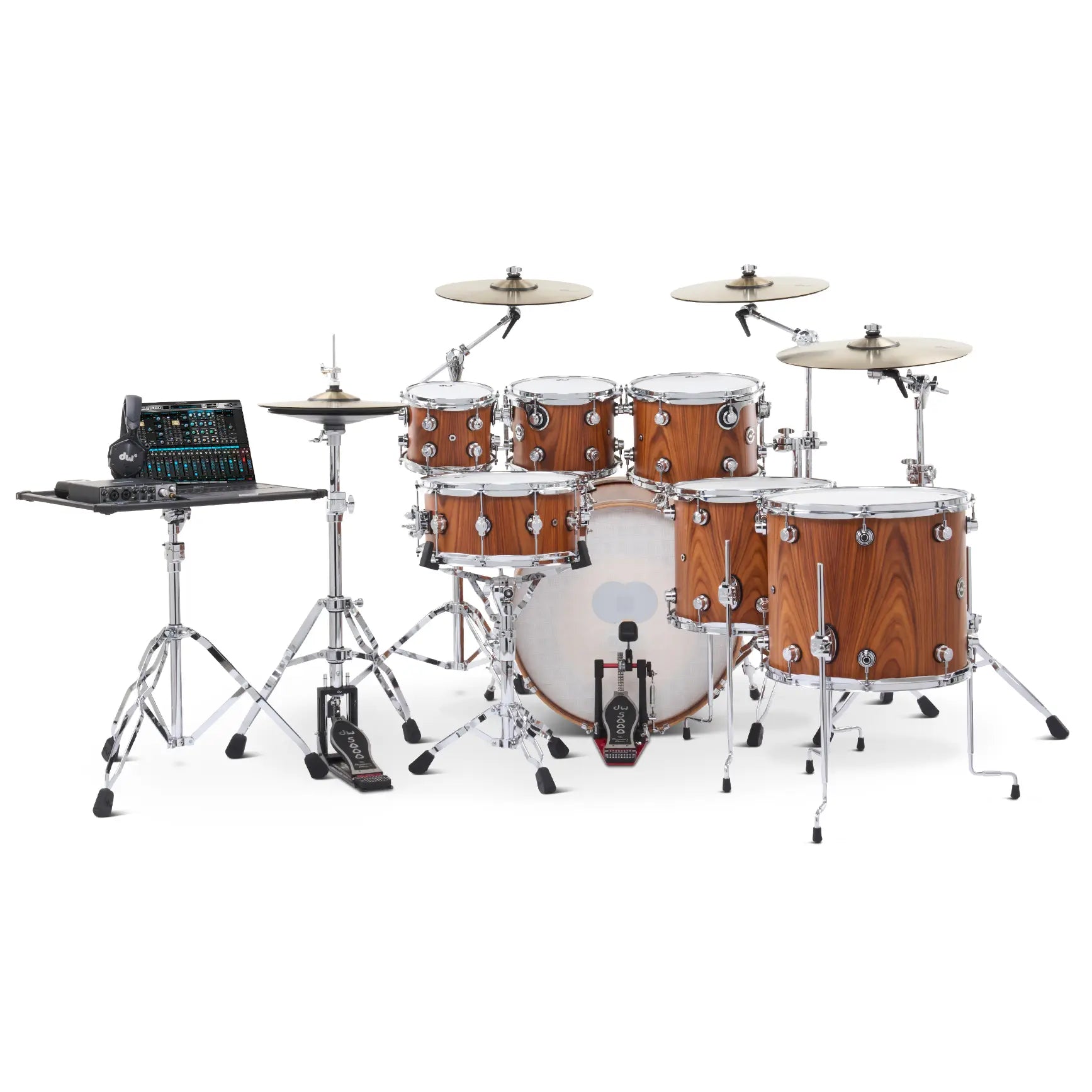 DW DWe 7pc Complete Electronic/Acoustic Drum Set Santos Rosewood - Drum Center Of Portsmouth