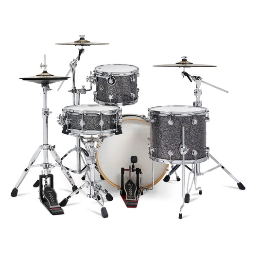 DW DWe 4pc Complete Electronic/Acoustic Drum Set w/Roland V51 Black Galaxy