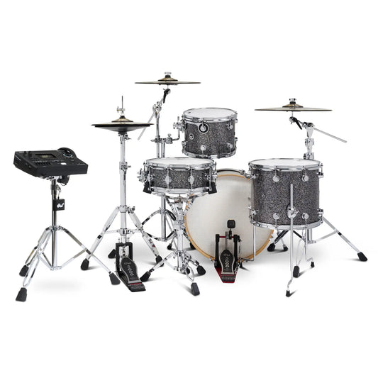 DW DWe 4pc Complete Electronic/Acoustic Drum Set w/Roland V51 Black Galaxy