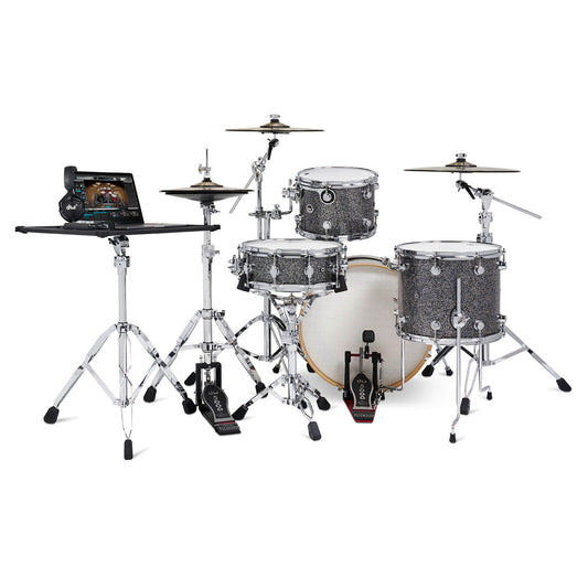 DW DWe 4pc Complete Electronic/Acoustic Drum Set Black Galaxy