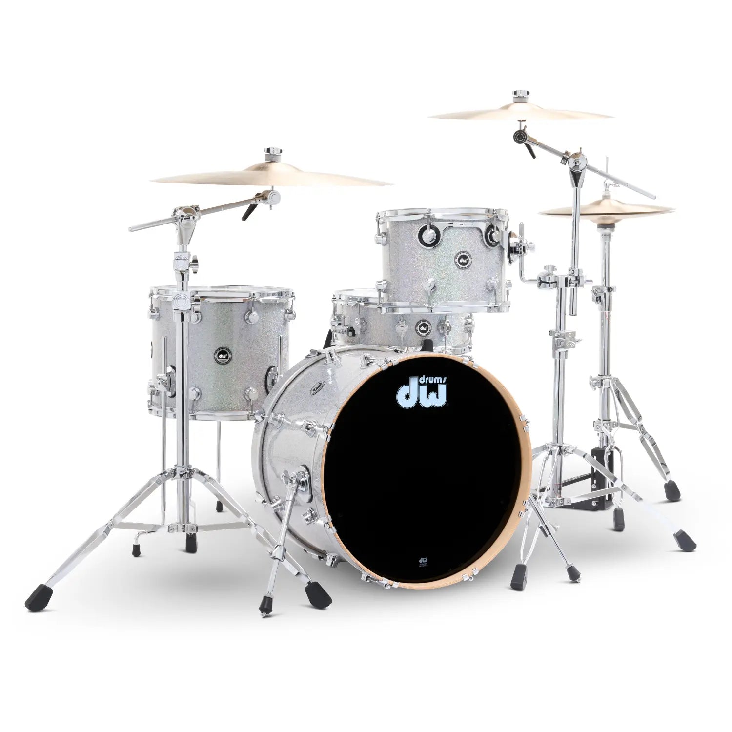 DW DWe 4pc Complete Electronic/Acoustic Drum Set w/Roland Cymbals & V51 Diamond Nebula