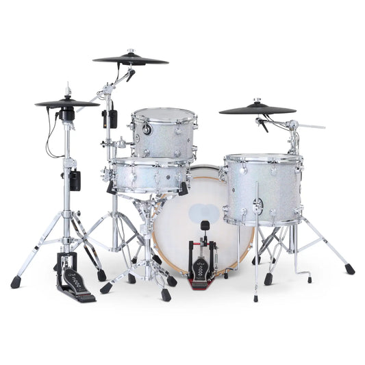 DW DWe 4pc Complete Electronic/Acoustic Drum Set w/Roland Cymbals & V71 Diamond Nebula