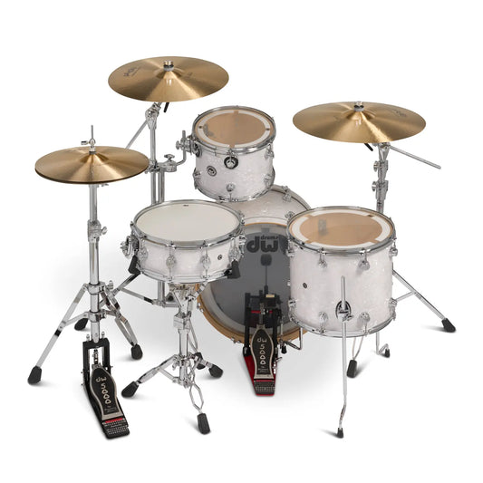 DW DWe 4pc Complete Electronic/Acoustic Drum Set w/Roland Cymbals & V51 White Marine