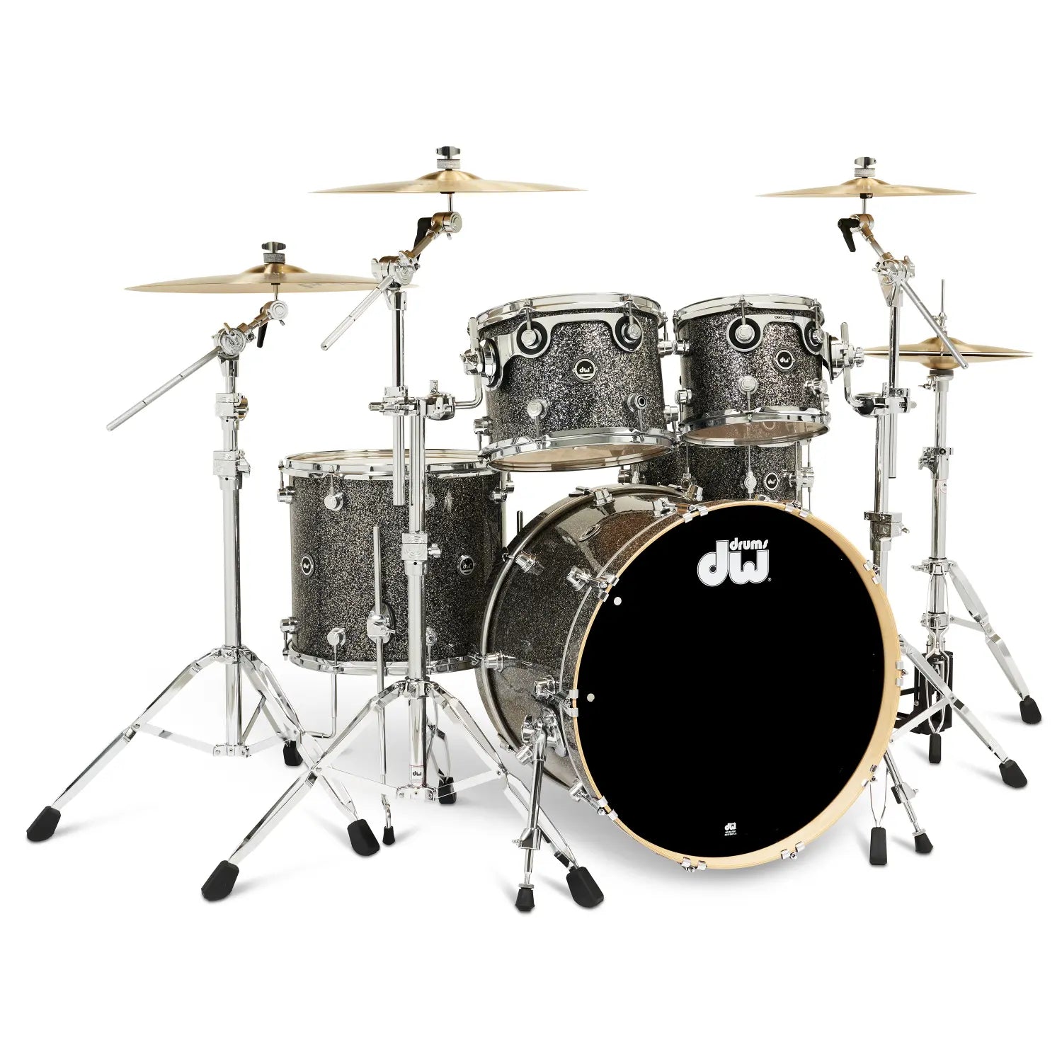 DW DWe 5pc Complete Electronic/Acoustic Drum Set w/Roland V71 Black Galaxy