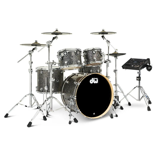 DW DWe 5pc Complete Electronic/Acoustic Drum Set w/Roland V71 Black Galaxy