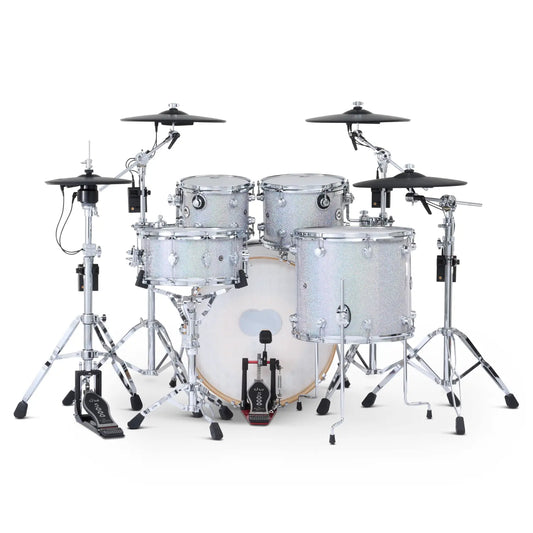 DW DWe 5pc Complete Electronic/Acoustic Drum Set w/Roland Cymbals & V71 Diamond Nebula