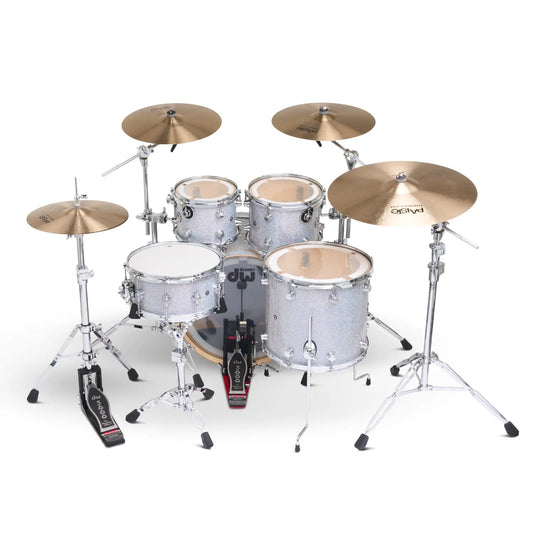 DW DWe 5pc Complete Electronic/Acoustic Drum Set w/Roland Cymbals & V71 Diamond Nebula