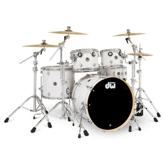 DW DWe 5pc Complete Electronic/Acoustic Drum Set w/Roland Cymbals & V51 White Marine