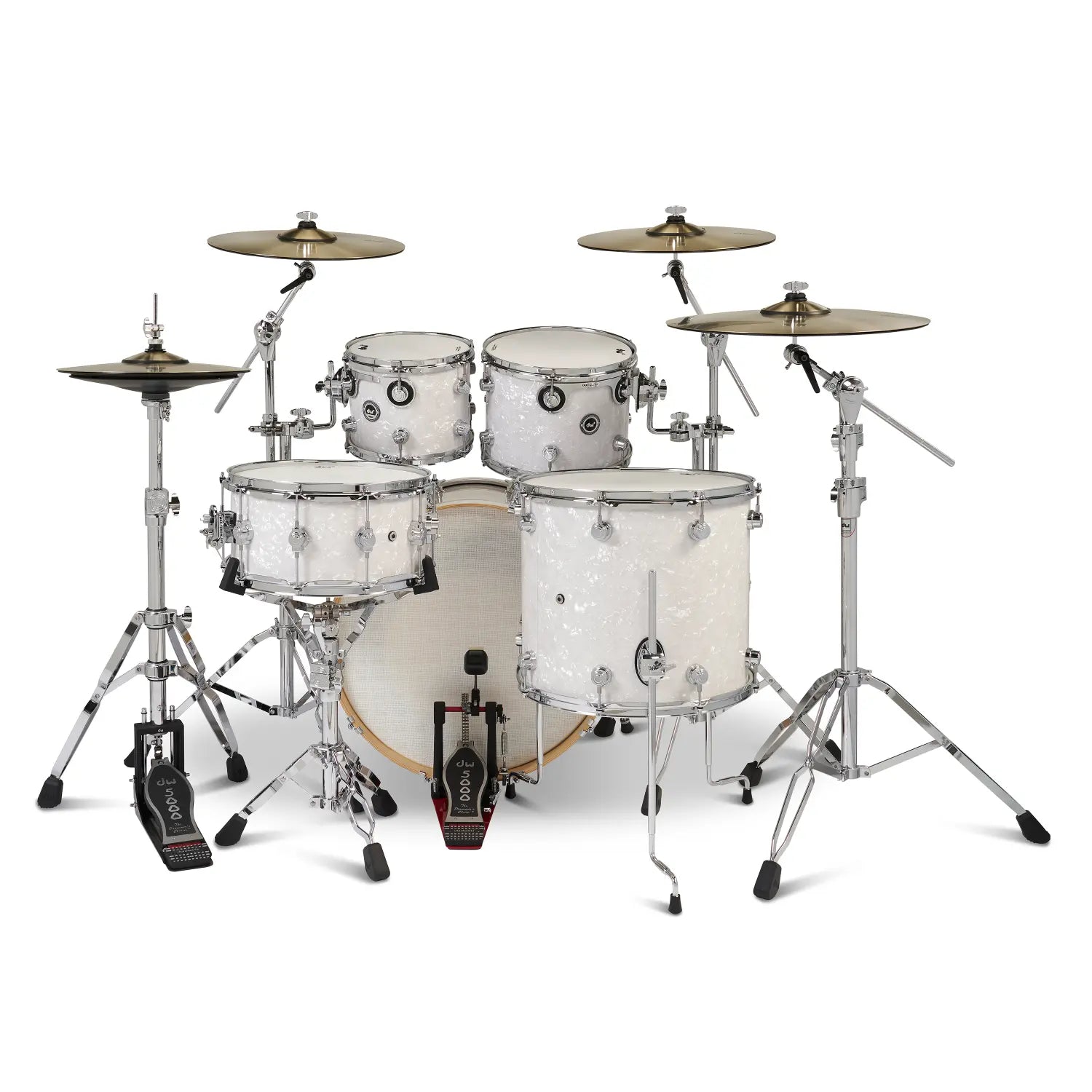 DW DWe 5pc Complete Electronic/Acoustic Drum Set w/Roland V71 White Marine
