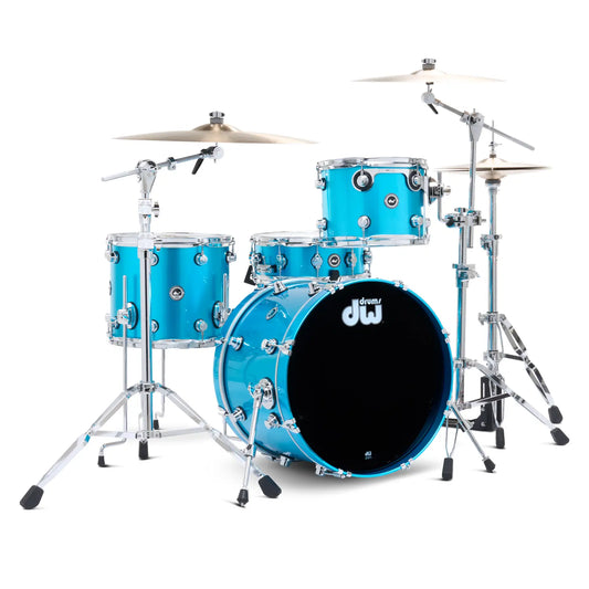 DW DWe 4pc Complete Electronic/Acoustic Drum Set w/Roland V51 Laser Blue Metallic