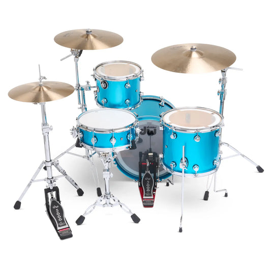 DW DWe 4pc Complete Electronic/Acoustic Drum Set w/Roland V51 Laser Blue Metallic
