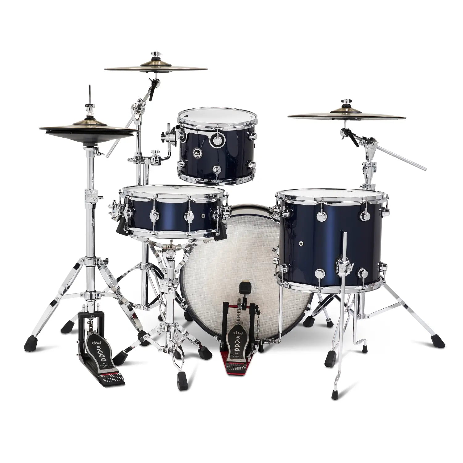DW DWe 4pc Complete Electronic/Acoustic Drum Set w/Roland V71 Midnight Blue Metallic