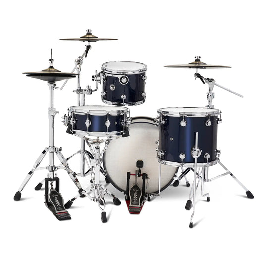 DW DWe 4pc Complete Electronic/Acoustic Drum Set w/Roland V71 Midnight Blue Metallic