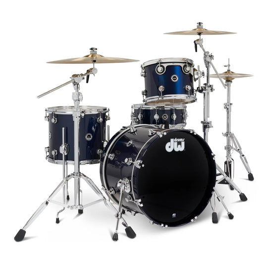 DW DWe 4pc Complete Electronic/Acoustic Drum Set w/Roland V71 Midnight Blue Metallic