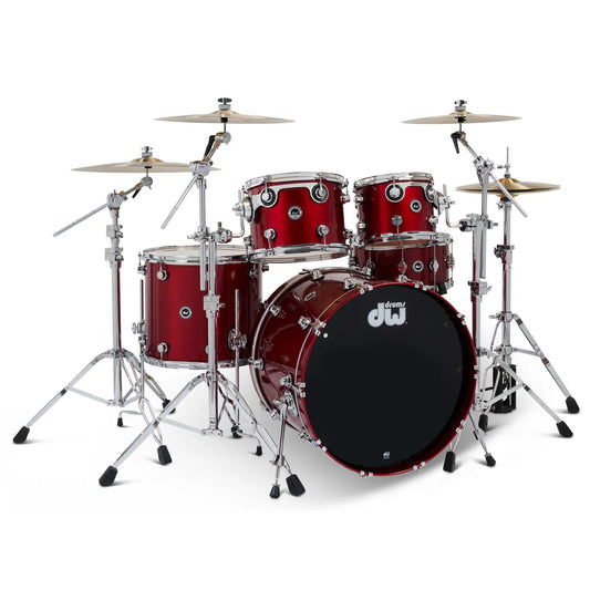 DW DWe 5pc Complete Electronic/Acoustic Drum Set w/Roland Cymbals & V51 Black Cherry Metallic
