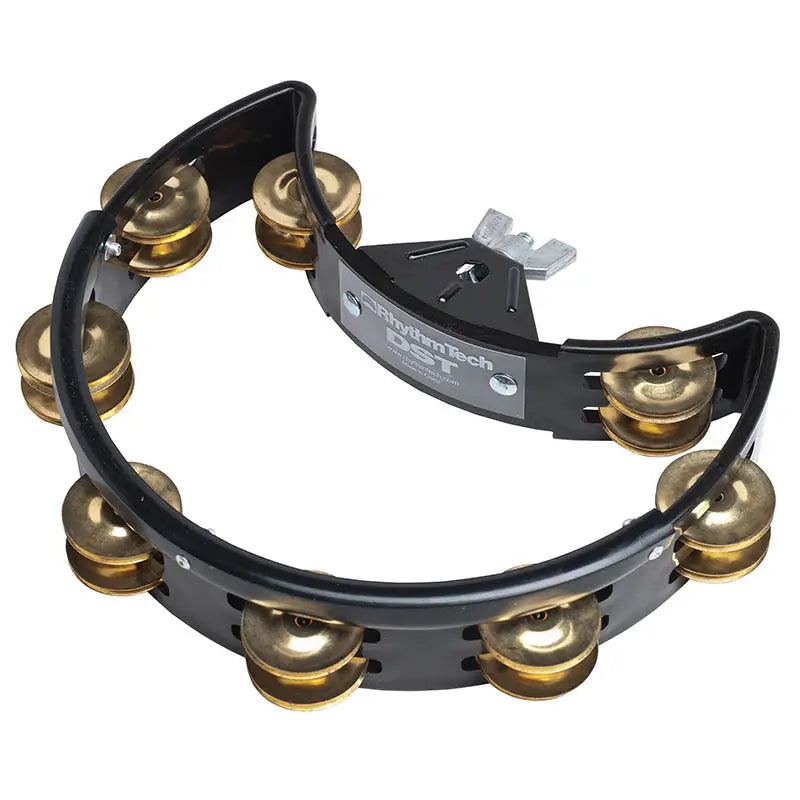 Rhythm Tech Drum Set Tambourine, Black w/Brass Jingles - Drum Center of Portsmouth