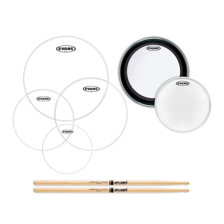 Evans American Upgrade Rock Pack 10/12/14/16/22/14 & 5A Sticks - Drum Center Of Portsmouth