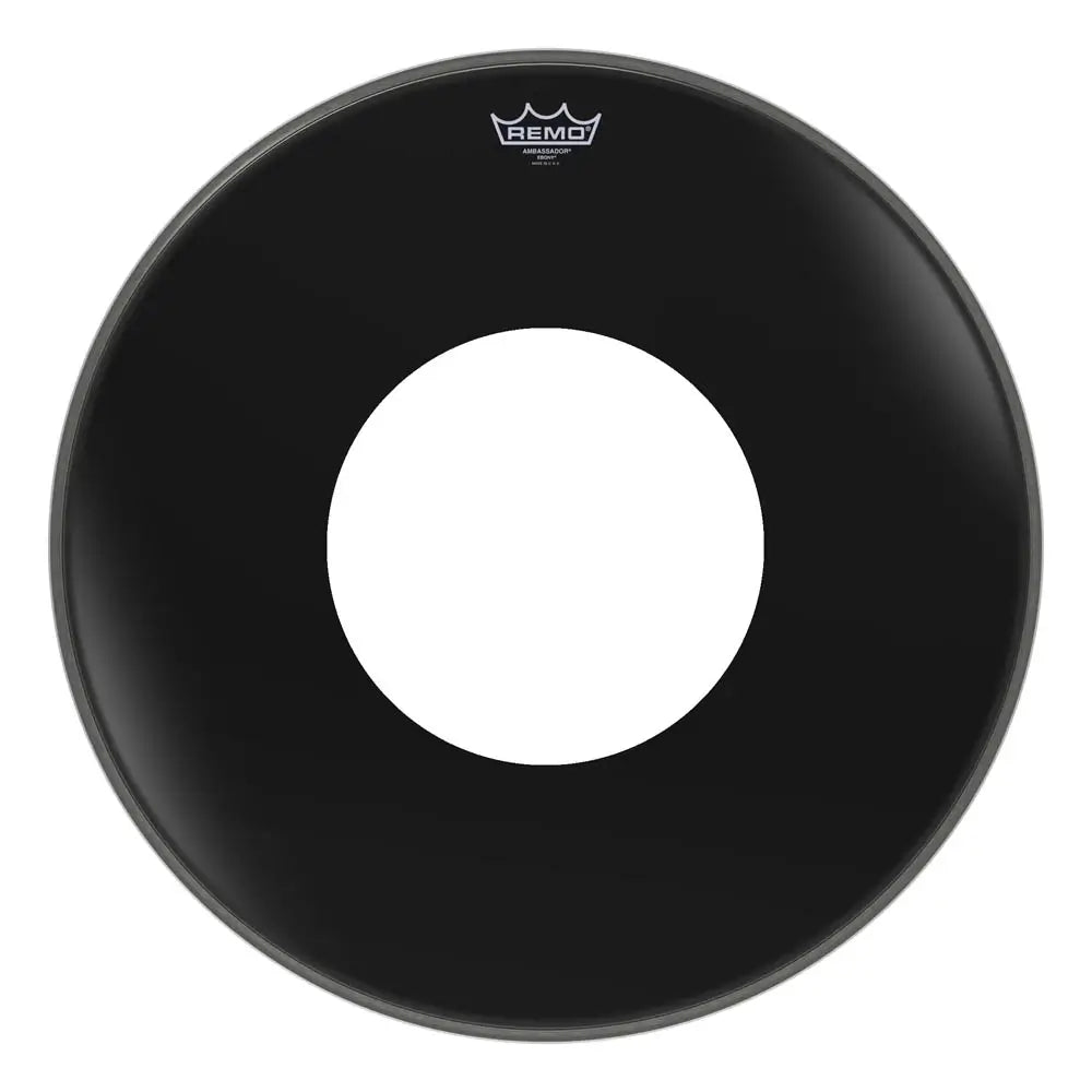 Remo Ambassador Ebony Bass Drumhead 26" w/10" Center Hole - Drum Center Of Portsmouth