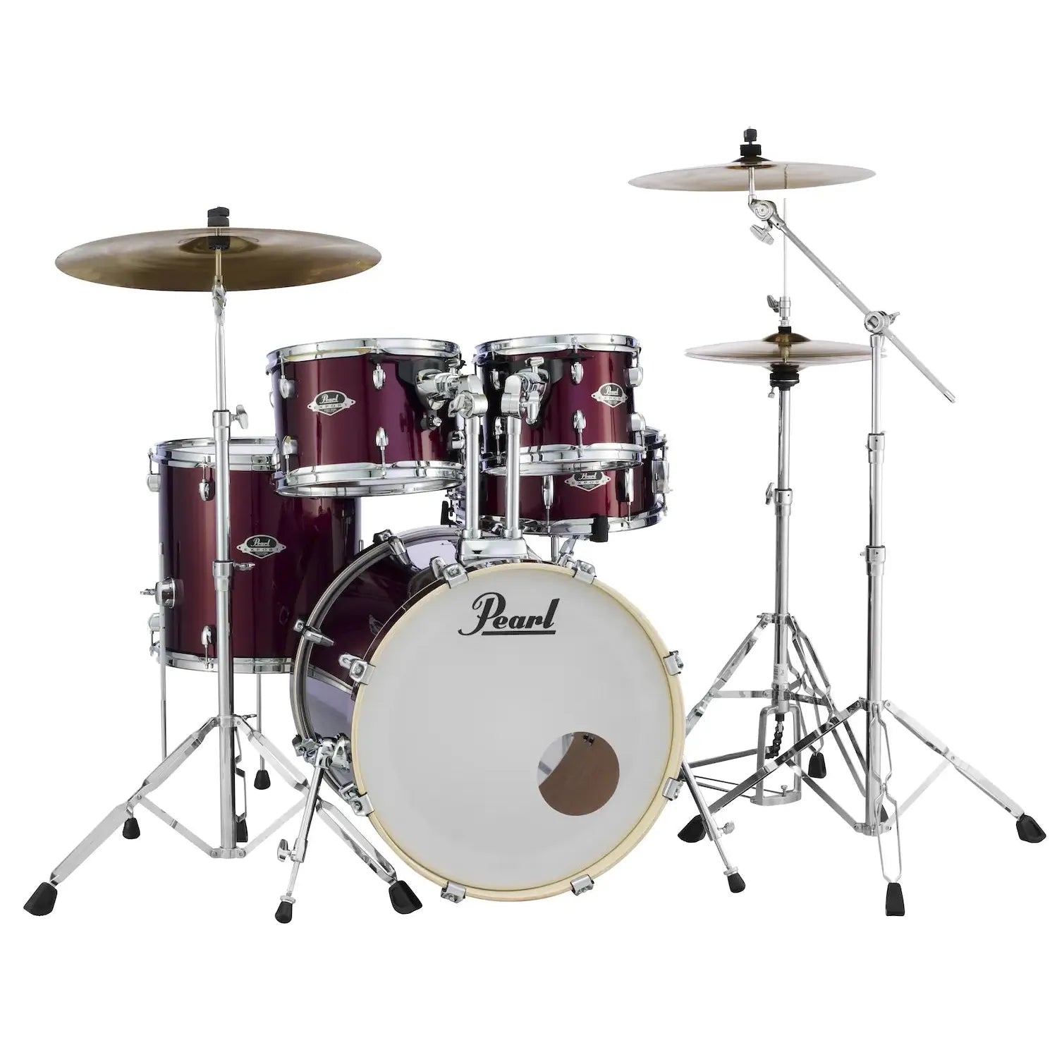 Pearl Export 5-pc Drum Set w/20in Bass & Hardware Burgundy - Drum Center Of Portsmouth
