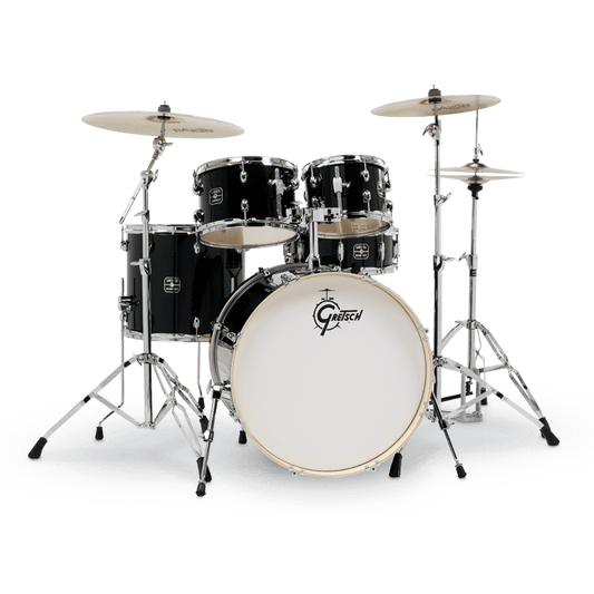 Gretsch Energy 5pc Drum Set w/Hardware & Paiste Cymbals Black - Drum Center Of Portsmouth