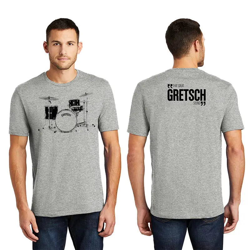 Gretsch Broadkaster Kit Short Sleeve T-Shirt Gray, Medium - Drum Center Of Portsmouth
