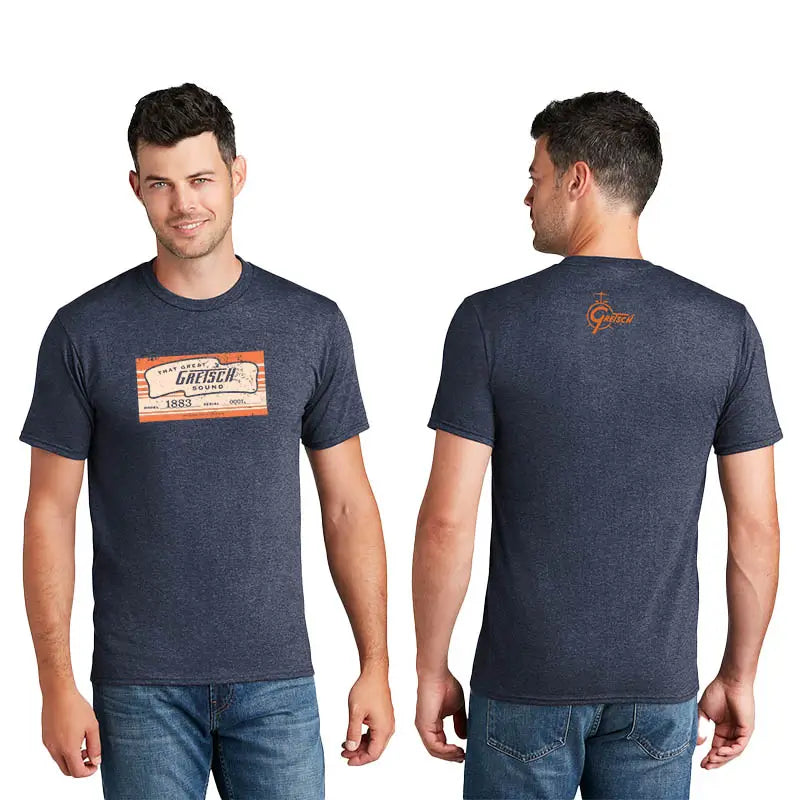 Gretsch Serial Number Label T-Shirt Blue, Large - Drum Center Of Portsmouth