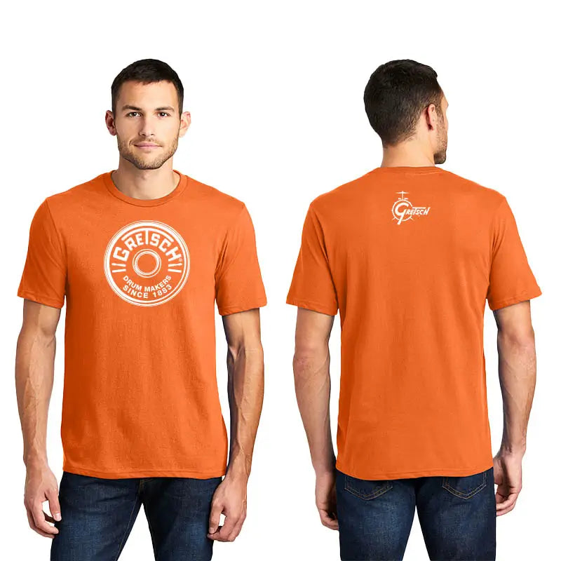 Gretsch Round Badge Short Sleeve T-Shirt Orange, XX-Large - Drum Center Of Portsmouth
