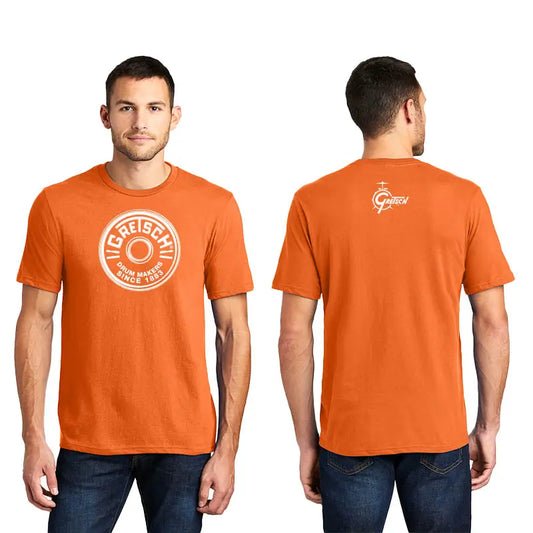 Gretsch Round Badge Short Sleeve T-Shirt Orange, XX-Large - Drum Center Of Portsmouth
