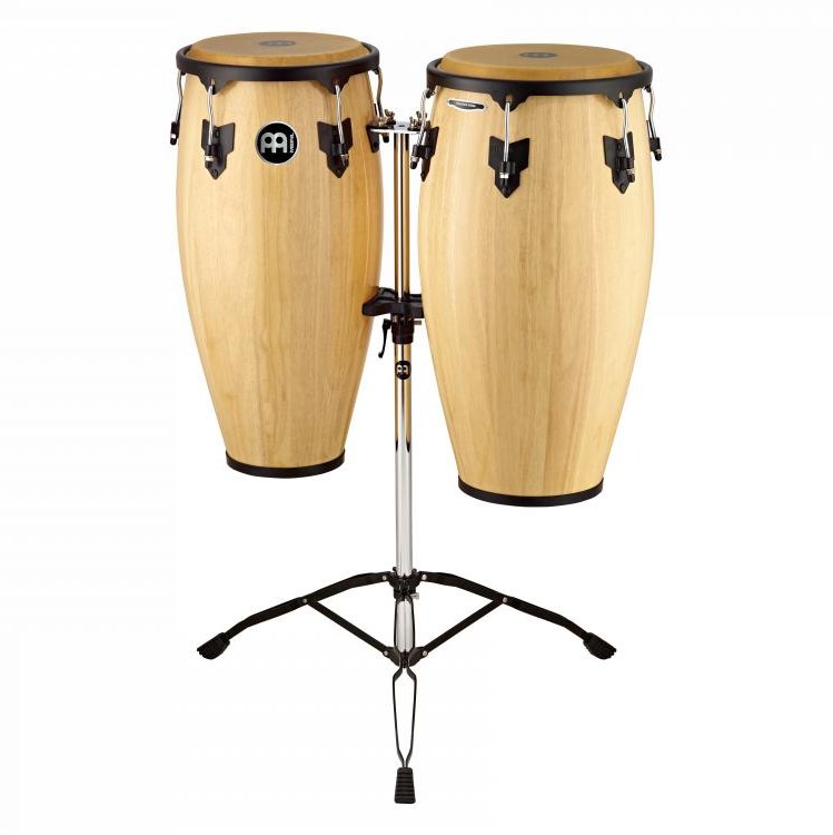 Meinl Headliner Wood Congas 11 & 12 Set, Incl. Double Braced Tripod Stand Natural - Drum Center Of Portsmouth