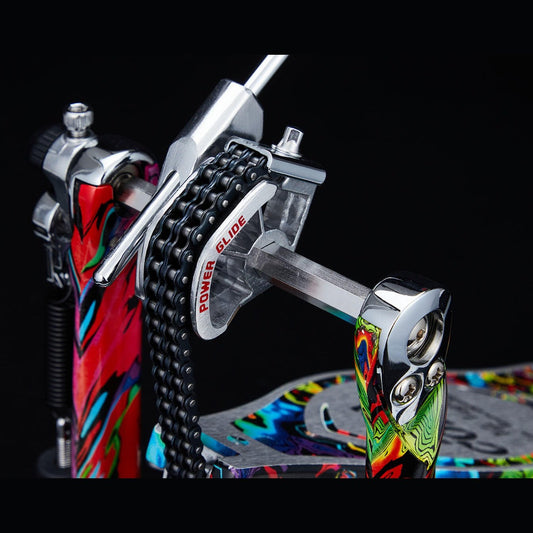 EMBARGOED UNTIL JAN 10 - Tama 50th Anniversary Iron Cobra Marble Psychedelic Rainbow Power Glide Single Pedal - Drum Center Of Portsmouth