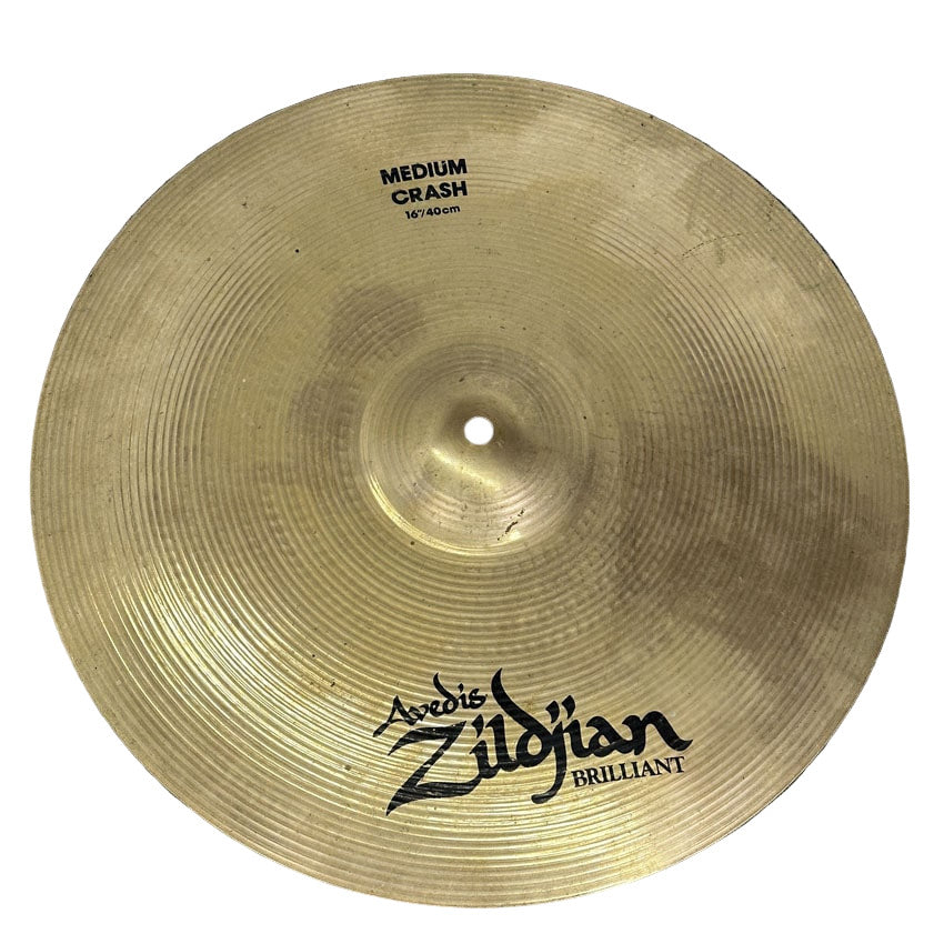 Used Zildjian A Brilliant Medium Crash Cymbal 16" - Good - Drum Center Of Portsmouth