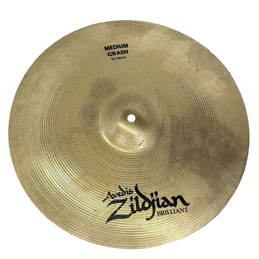 Used Zildjian A Brilliant Medium Crash Cymbal 16" - Good - Drum Center Of Portsmouth