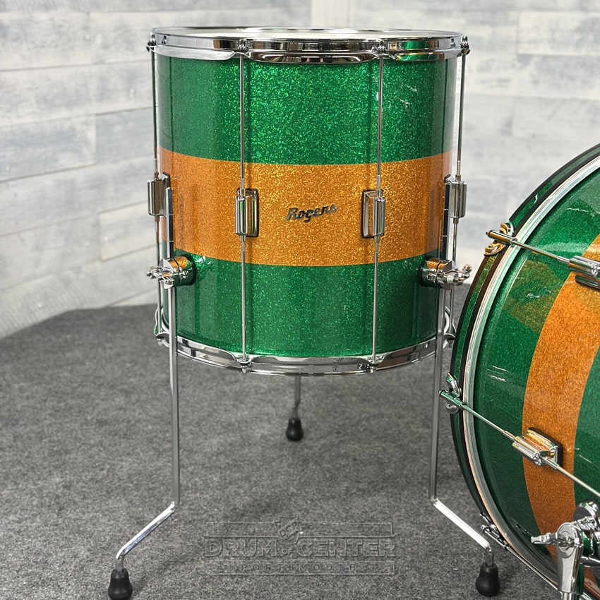 Rogers Tower 3pc Drum Set 24/13/16 Green & Gold Sparkle - Drum Center Of Portsmouth