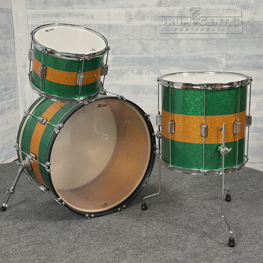 Rogers Tower 3pc Drum Set 24/13/16 Green & Gold Sparkle - Drum Center Of Portsmouth