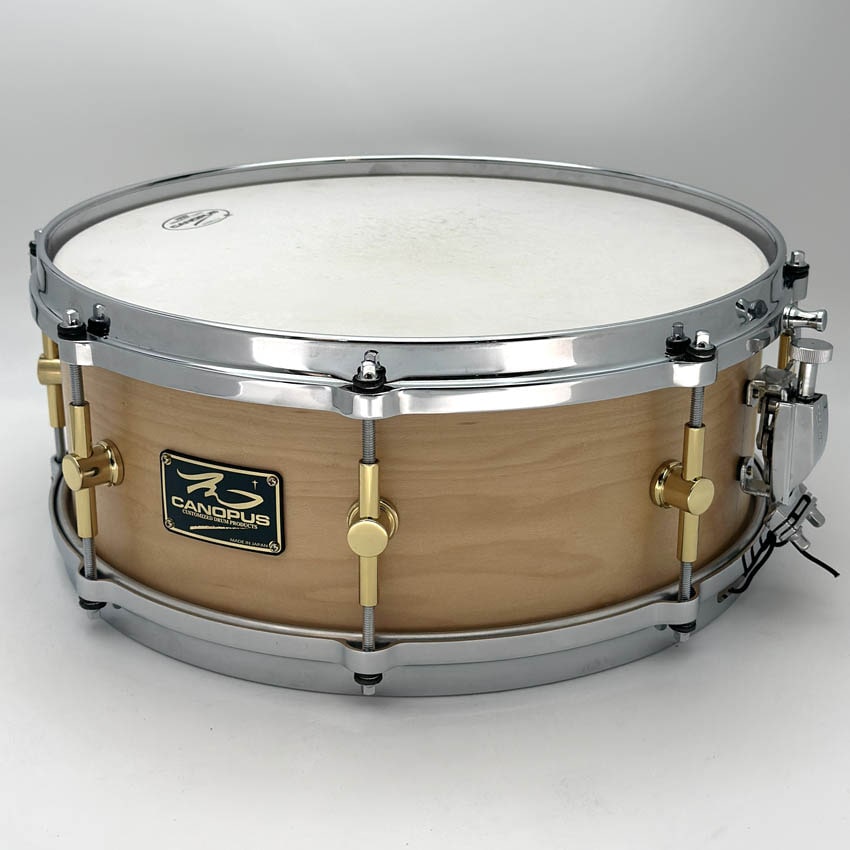 Used Canopus 'The Maple' Snare Drum 14x5.5 Natural Oil - Good - Drum Center Of Portsmouth