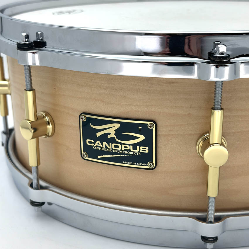 Used Canopus 'The Maple' Snare Drum 14x5.5 Natural Oil - Good - Drum Center Of Portsmouth