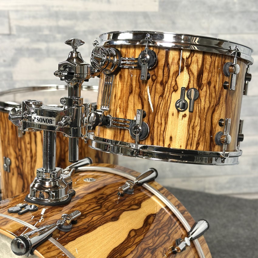 Used Sonor SQ2 Vintage Maple 3pc Drum Set African Marble High Gloss - Excellent - Drum Center Of Portsmouth