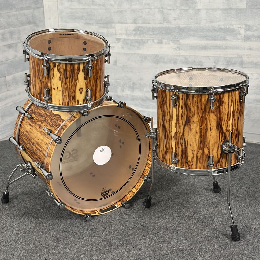 Used Sonor SQ2 Vintage Maple 3pc Drum Set African Marble High Gloss - Excellent - Drum Center Of Portsmouth