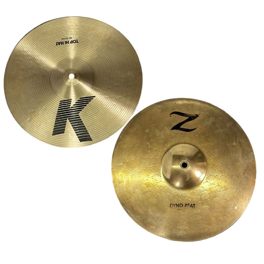 Used Zildjian K/Z Dyno Beat Hi Hat Cymbals 13" - Very Good - Drum Center Of Portsmouth