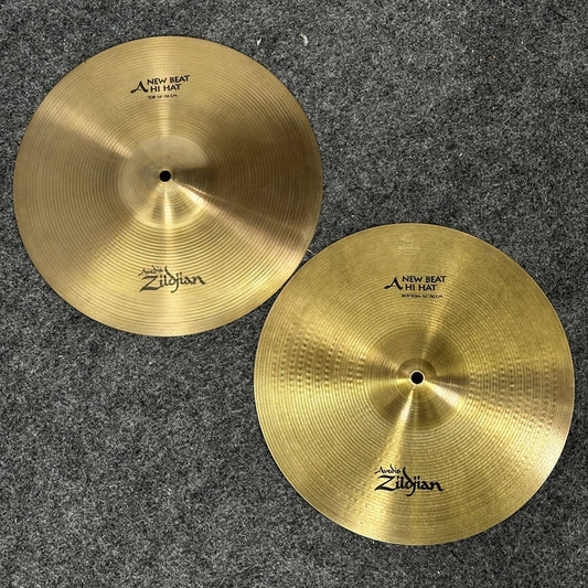 Used Zildjian A New Beat Hi Hat Cymbals 14" - Very Good - Drum Center Of Portsmouth
