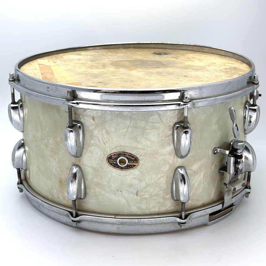 Used Slingerland Concert King Snare Drum 15x7 White Marine Pearl - Good - Drum Center Of Portsmouth