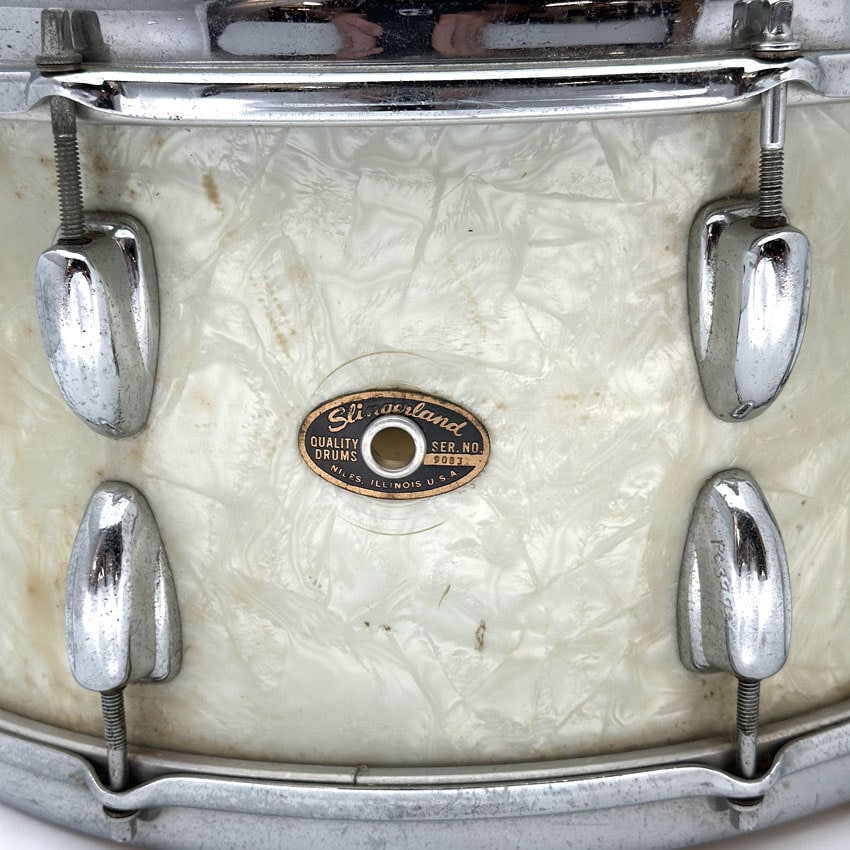 Used Slingerland Concert King Snare Drum 15x7 White Marine Pearl - Good - Drum Center Of Portsmouth