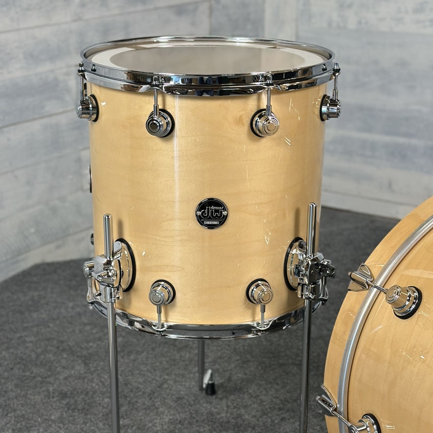 Used DW Performance 3pc Drum Set 22/12/14 Natural Lacquer - Mint - Drum Center Of Portsmouth