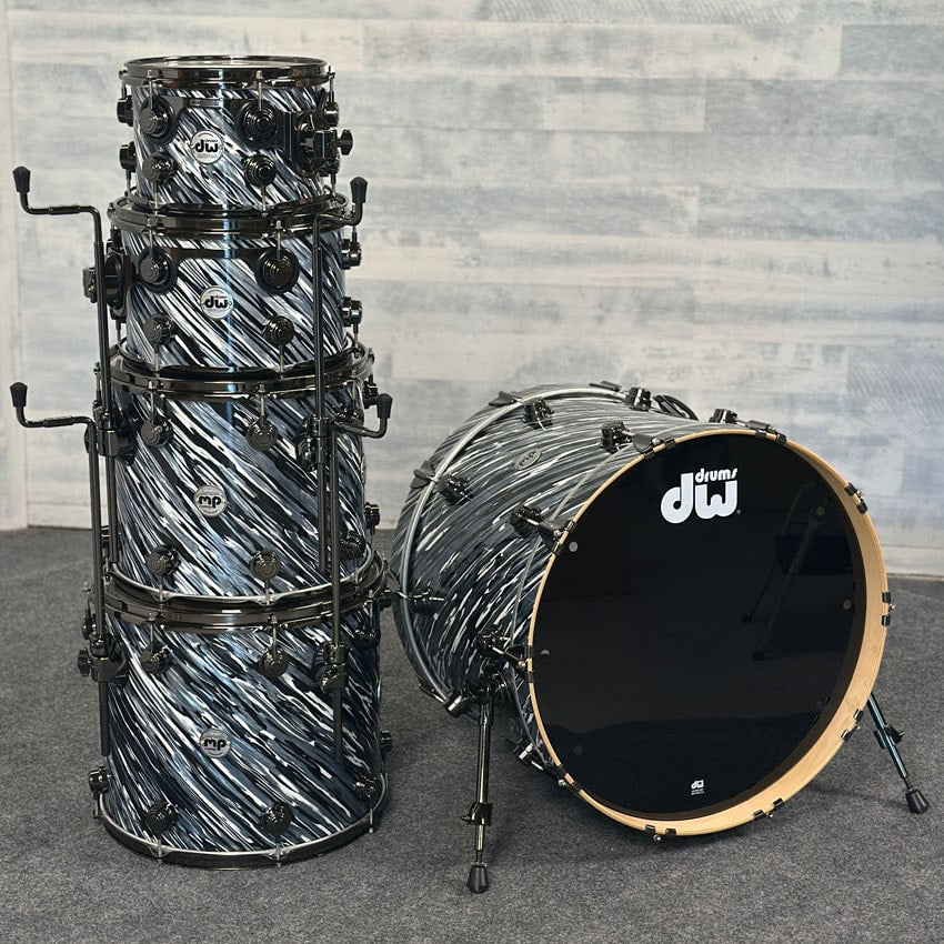 Used DW Collectors PurpleCore Maple 5pc Drum Set Twisted Black - Excellent - Drum Center Of Portsmouth