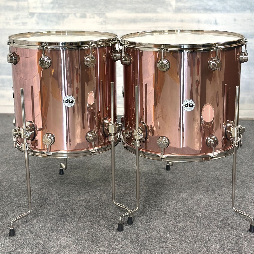 Used DW Collectors Mahogany/Spruce 4pc Drum Set Rose Copper - Excellent - Drum Center Of Portsmouth