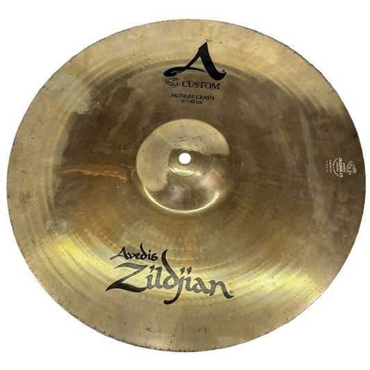 Used Zildjian A Custom Medium Crash Cymbal 16 - Good - Drum Center Of Portsmouth