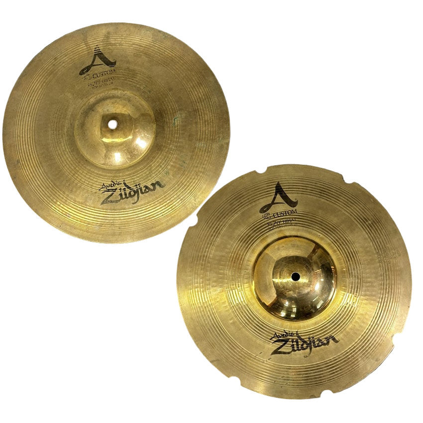 Used Zildjian A Custom Rezo Hi Hat Cymbals 14 - Good - Drum Center Of Portsmouth