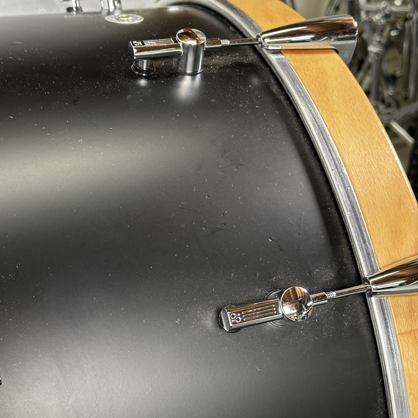 Used Sonor SQ1 3pc Drum Set 24/13/16 GT Black w/ Natural BD Hoops - Good - Drum Center Of Portsmouth