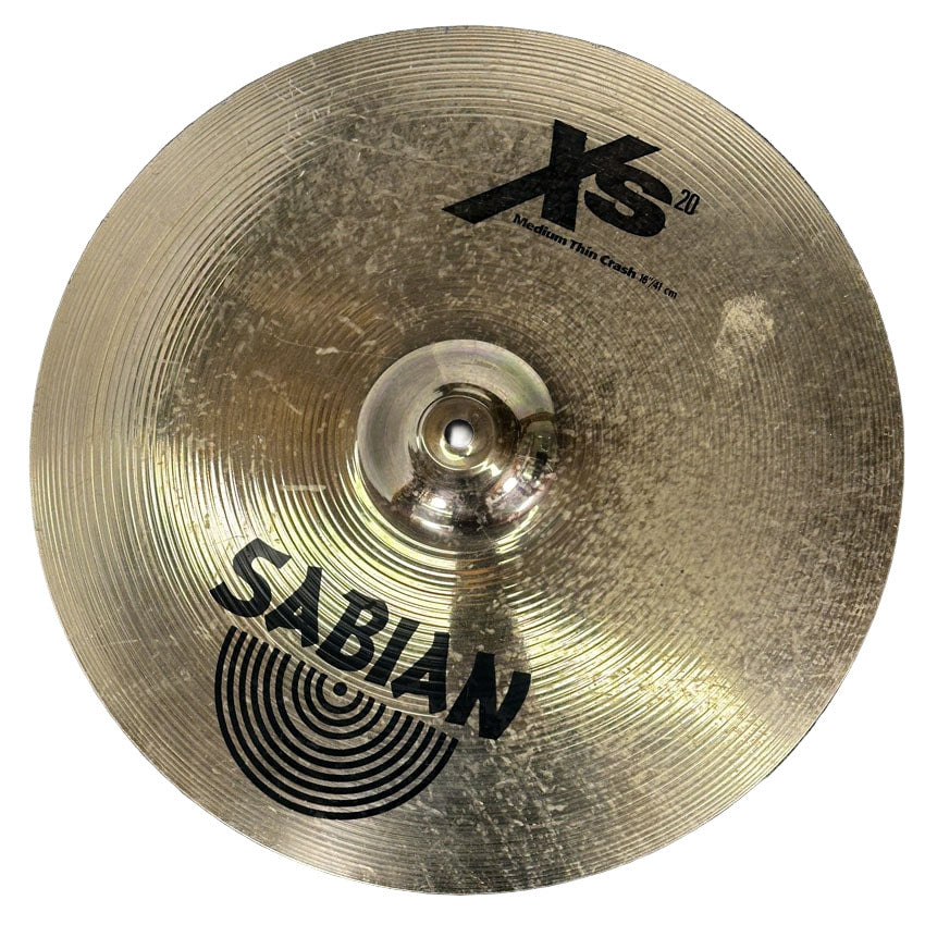 Used Sabian XS20 Medium Thin Crash Cymbal 16" Brilliant - Good - Drum Center Of Portsmouth