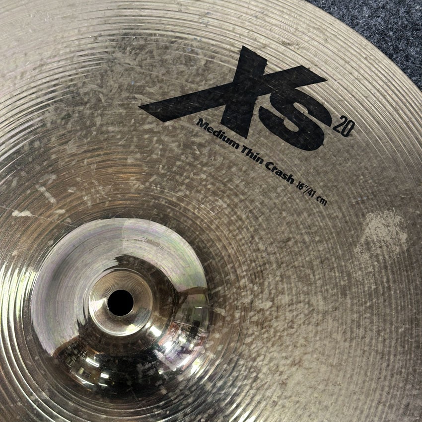 Used Sabian XS20 Medium Thin Crash Cymbal 16" Brilliant - Good - Drum Center Of Portsmouth